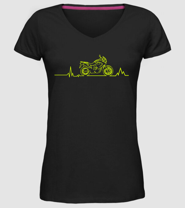ECG Motociclist model negru pe tricou