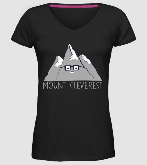 Mount cleverest model negru pe tricou