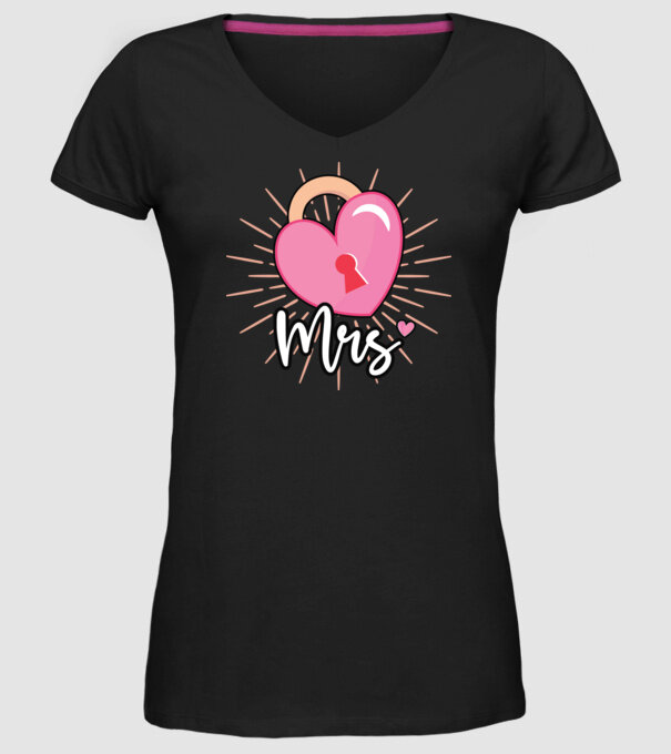 Mrs key to the heart model negru pe tricou