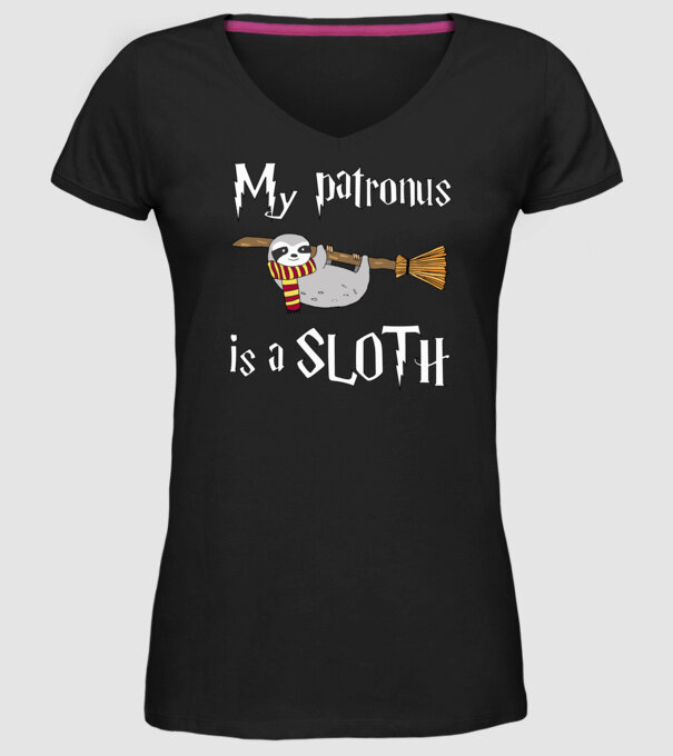 my patronus is a sloth model negru pe tricou