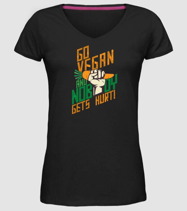 nobody get hurt vegan model negru pe tricou