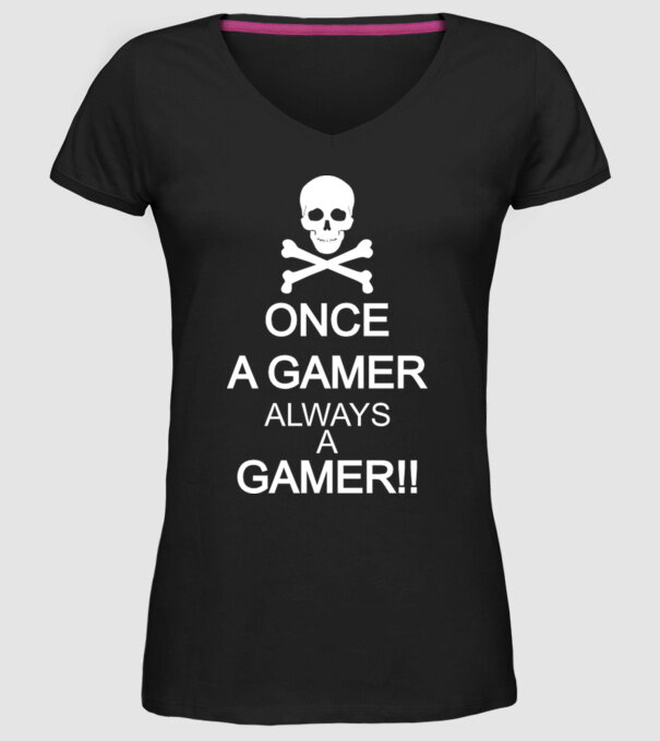 Once a gamer, always a gamer model negru pe tricou