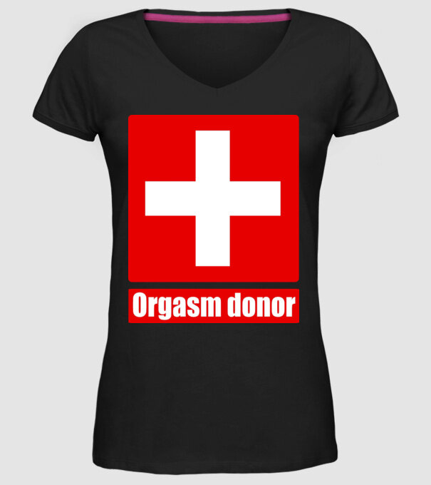orgasm model negru pe tricou