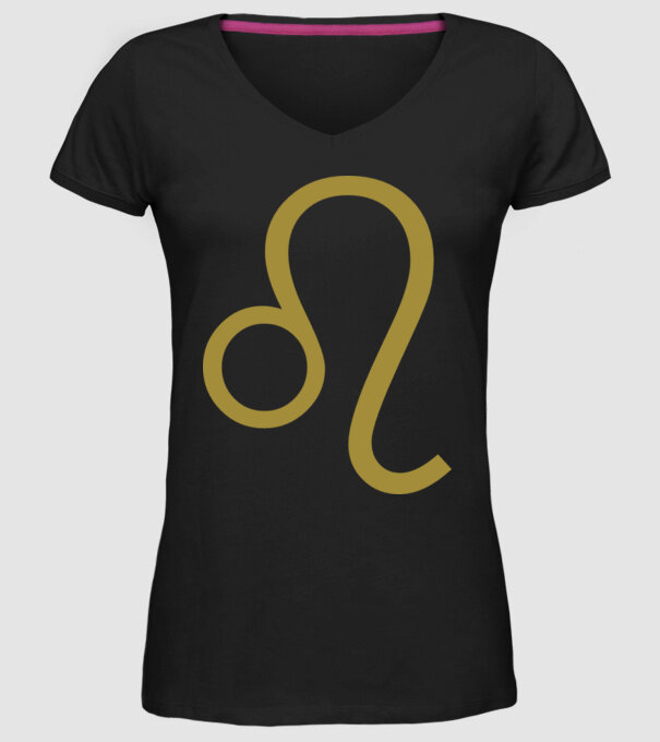 Leo Horoscope model negru pe tricou
