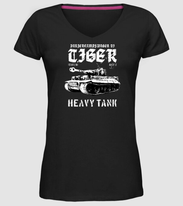 Panzer VI tiger model negru pe tricou
