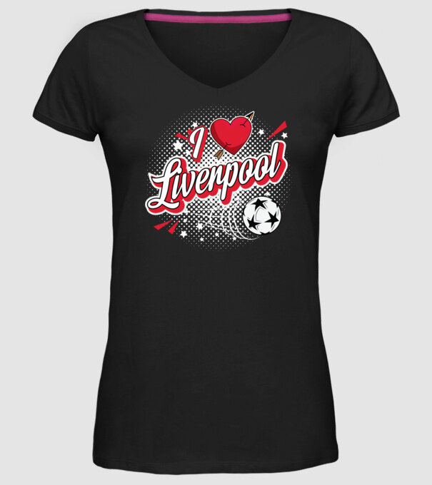 Popart Liverpool model negru pe tricou