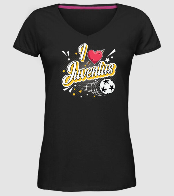 Popart Liverpool Juventus model negru pe tricou