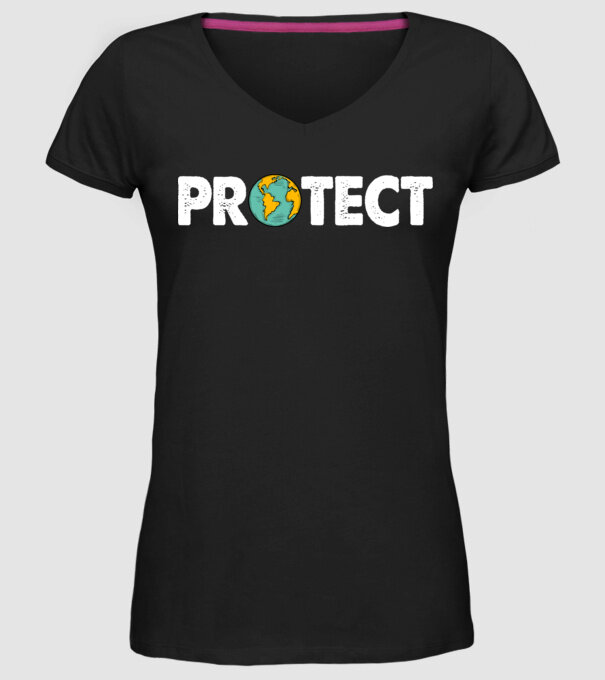 Protect earth model negru pe tricou