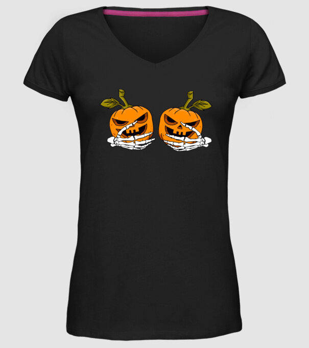 Pumpkin titts model negru pe tricou