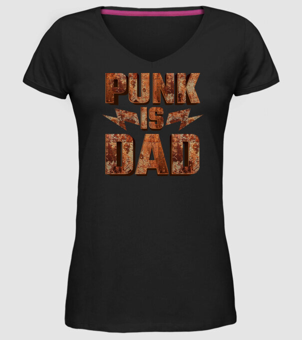 PUNK IS DAD model negru pe tricou