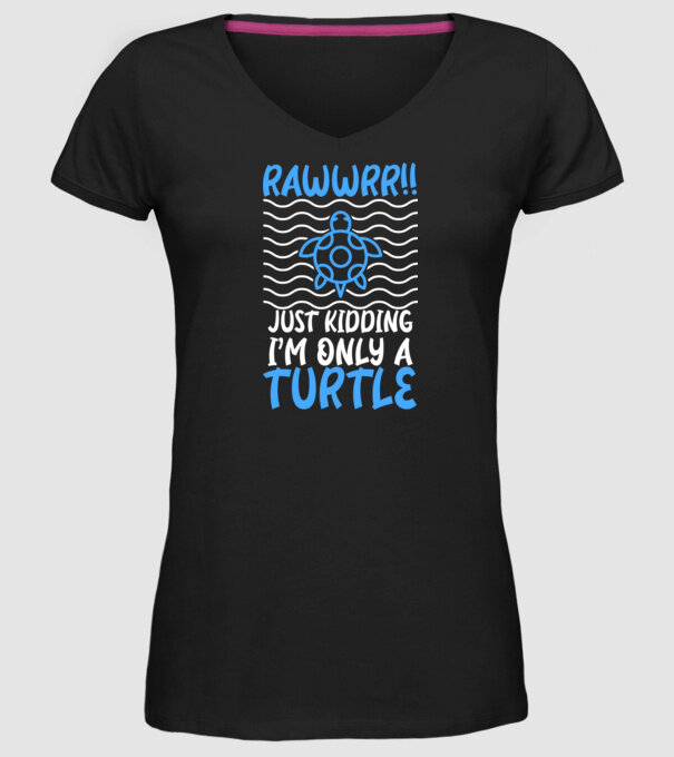 Rawwr turtle model negru pe tricou