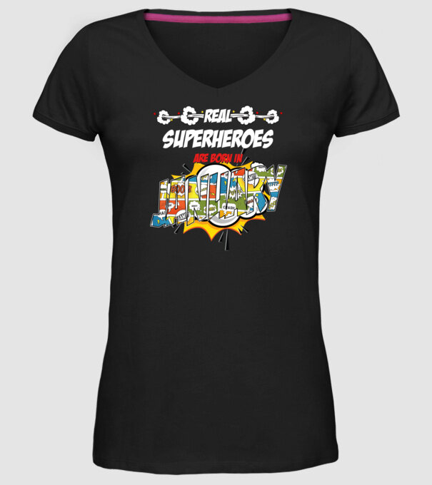 real superheroes are born in january model negru pe tricou