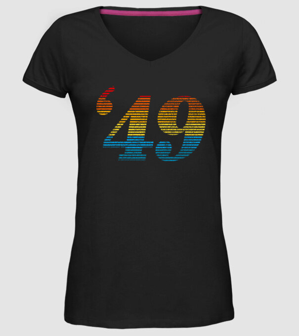 Retro Birthday 1949 model negru pe tricou