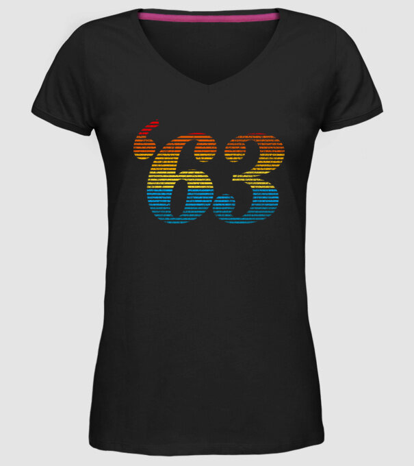Retro Birthday 1963 model negru pe tricou