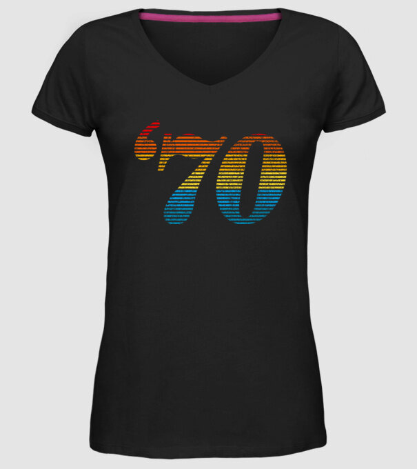 Retro Birthday 1970 model negru pe tricou