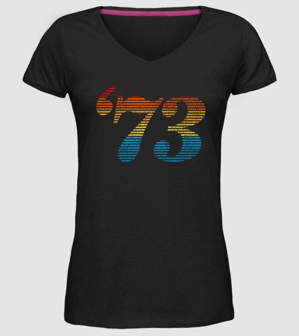 Retro Birthday 1973 model negru pe tricou