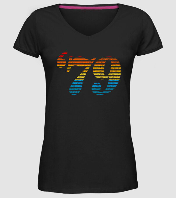 Retro Birthday 1979 model negru pe tricou