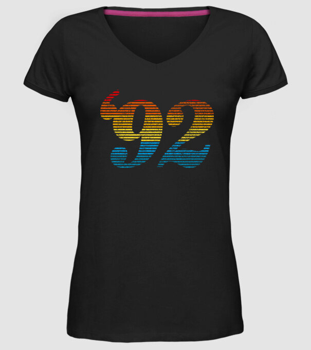 Retro Birthday 1992 model negru pe tricou