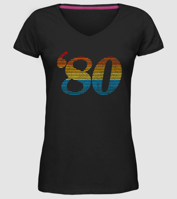 Retro Birthday 1980 model negru pe tricou