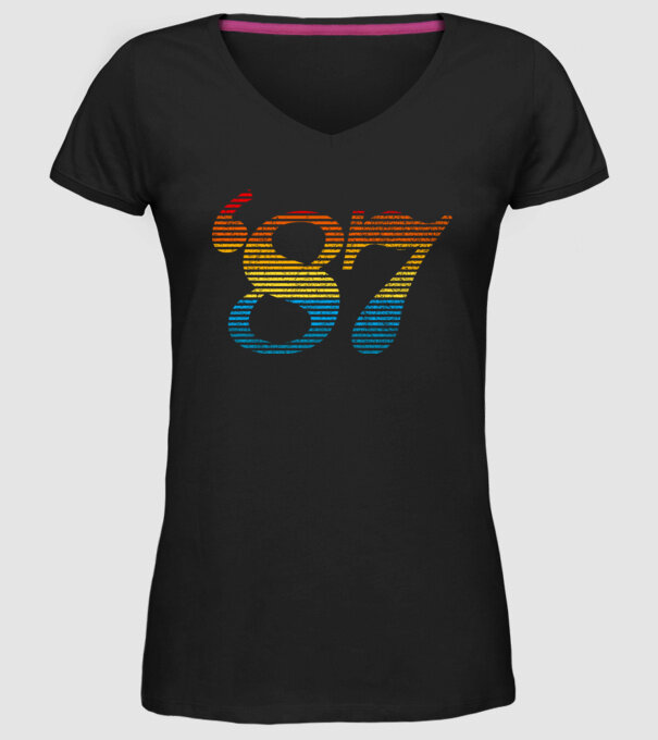 Retro Birthday 1987 model negru pe tricou
