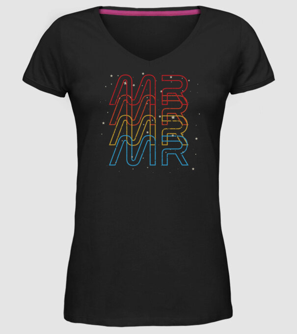 Retro vintage nasa couple mr model negru pe tricou