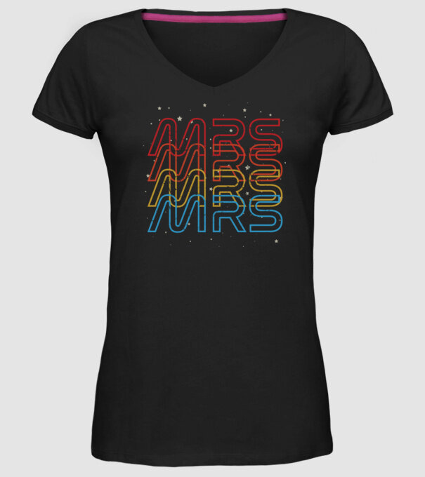 Retro vintage nasa couple mrs model negru pe tricou
