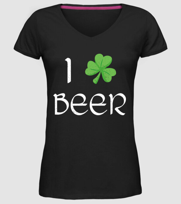 Shamrock beer model negru pe tricou