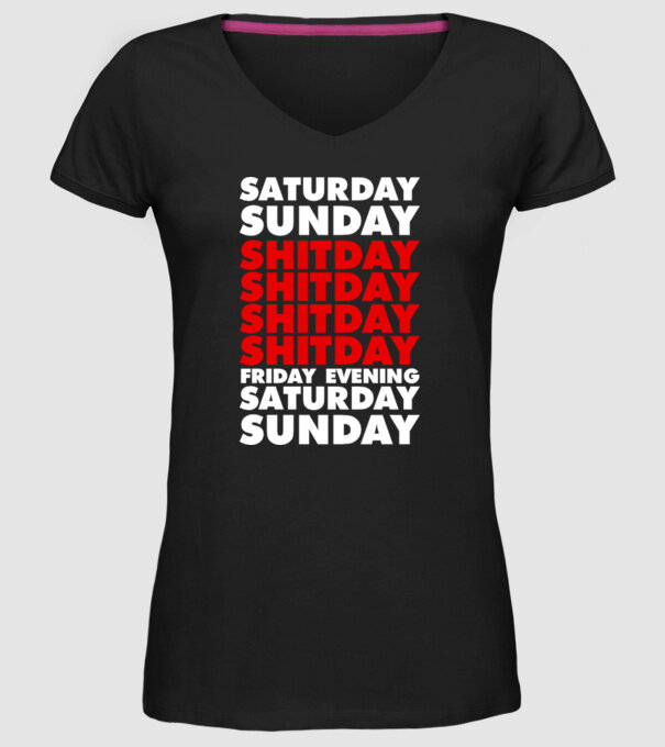 Shitday model negru pe tricou