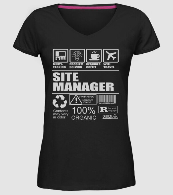 Site manager model negru pe tricou