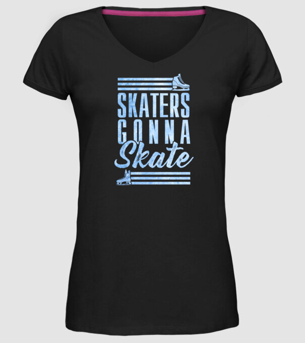 skaters gonna skate model negru pe tricou