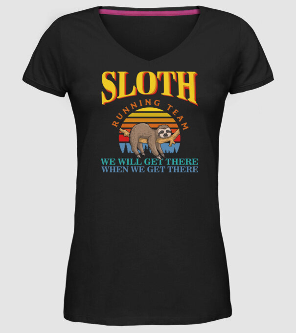 SLOTH running team model negru pe tricou