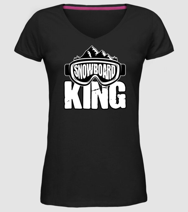 Snowboard king 01 model negru pe tricou