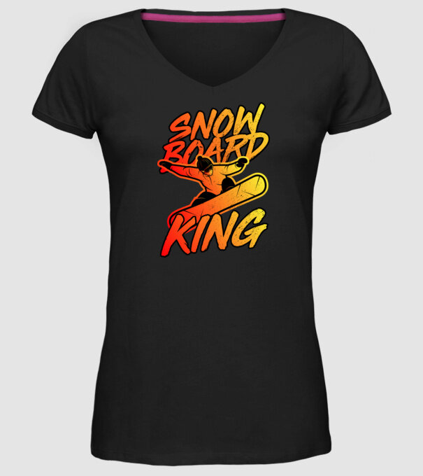 snowboard king model negru pe tricou