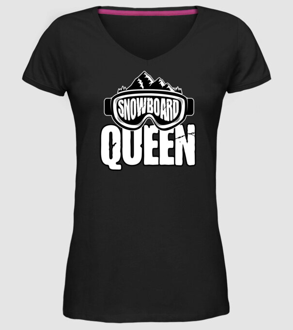 snowboard queen 01 model negru pe tricou