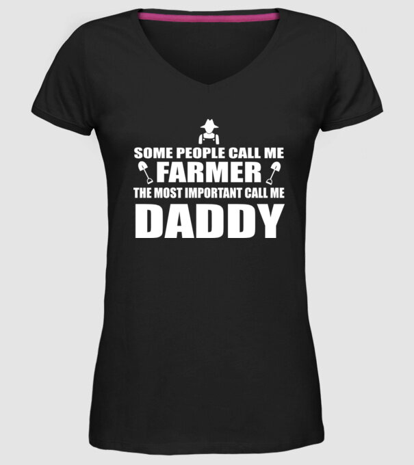 Some people call me farmer pentru Tata model negru pe tricou