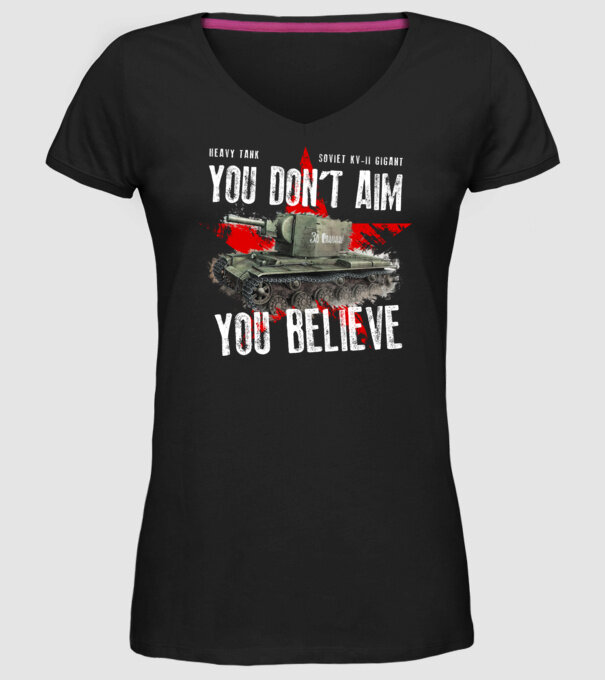 Soviet kv-II model negru pe tricou