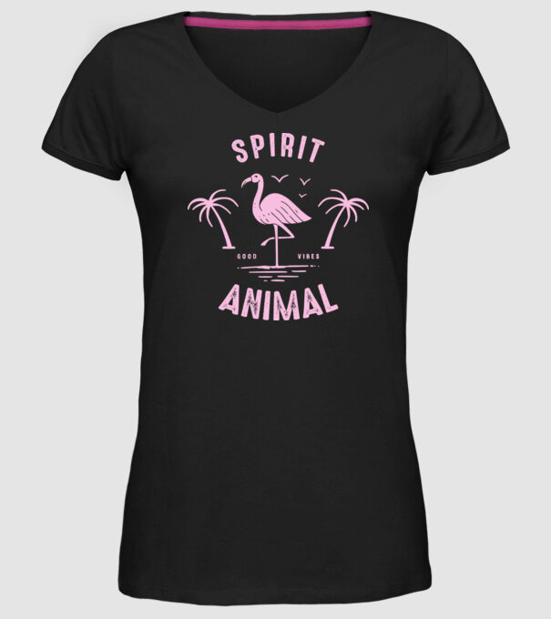 SPIRIT ANIMAL model negru pe tricou