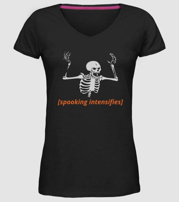 Spooking intensifies model negru pe tricou