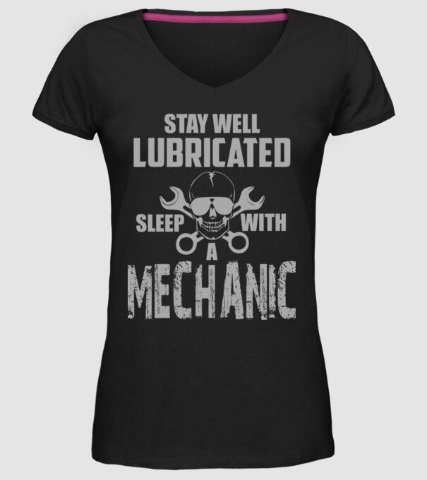Stay well lubricated model negru pe tricou
