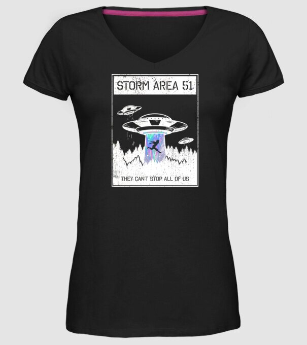 'Storm area 51 - They can''t stop all of us' model negru pe tricou