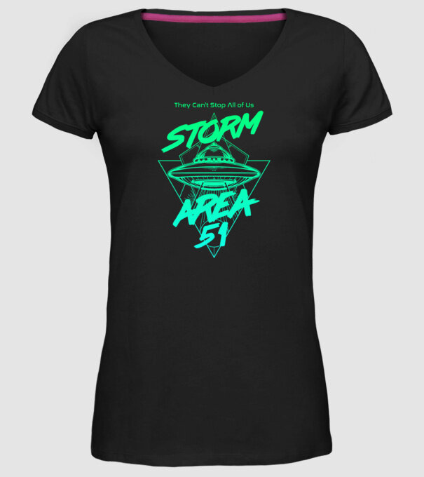 Storm area 51 ufo green model negru pe tricou