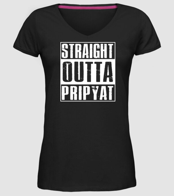 Straight outta pripyat model negru pe tricou