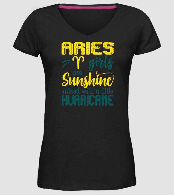 Sunshine with Hurricane ARIES model negru pe tricou