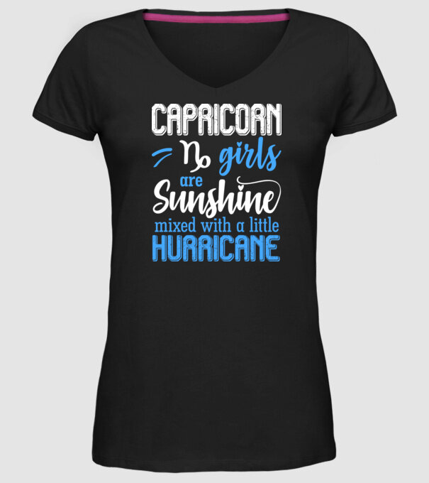 Sunshine with Hurricane CAPRICORN model negru pe tricou