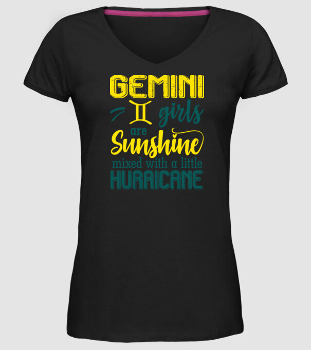 Sunshine with Hurricane GEMINI model negru pe tricou