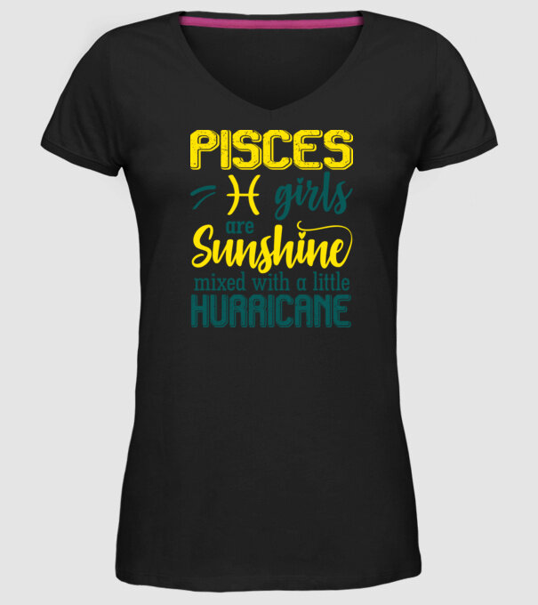 Sunshine with Hurricane PISCES model negru pe tricou