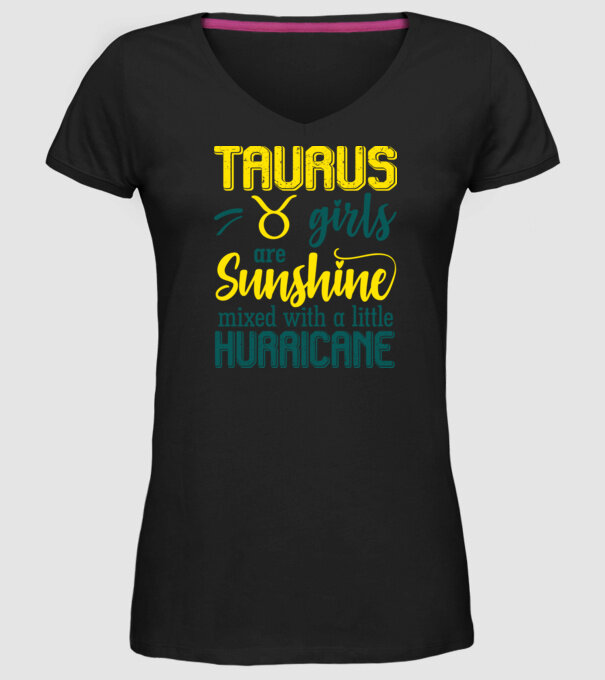 Sunshine with Hurricane TAURUS model negru pe tricou