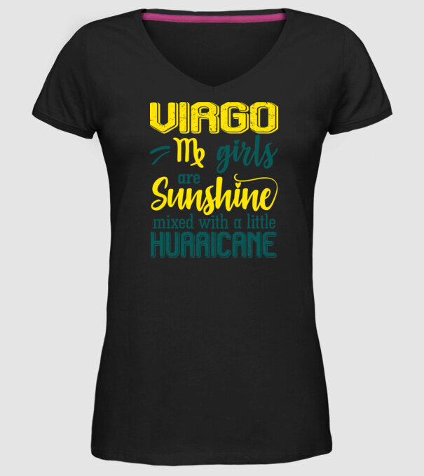 Sunshine with Hurricane VIRGO model negru pe tricou