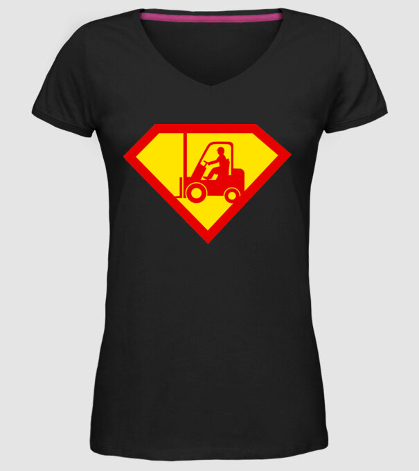 Stivuitorist profesionist model negru pe tricou