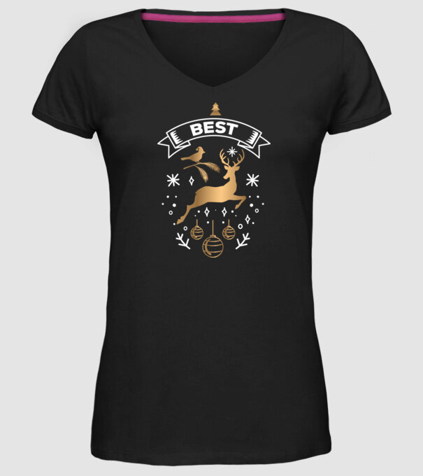 Best Friends Christmas 1 model negru pe tricou